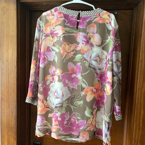 Alfred Dunner Pink Orange Graphic Tunic - Picture 5 of 6